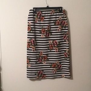 Women’s floral and striped custom made skirt